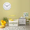 Wall Clocks 12 Inch Wooden Clock Frameless With Silent Quartz Movement Modern Style White Decorative Home Kitchen