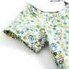 Summer Baby Girl Clothes Kids Girls Doll Collar Sets Floral T-shirt + Triangle Pants Clothing Suit Children 210429
