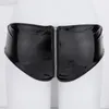 Women Latex Wetlook Briefs Panties Sexy Lingerie Underpants Black Shiny PU Leather Zipper Crotch Thongs Bikini Erotic Underwear Women's