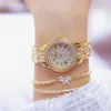 Relojes de mujer 2021 Famosa Vestido Top Diamante Diamante Dorado Reloj de Damitas Relojes de pulsera de pulsera