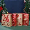 Christmas Gift Bag Candy Cookie Present Paper Wraps Elk Tree Tag Handbag Durable Handles Party Goodie Packaging Bags Box Tote Holiday Decoration HY0123