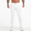 GINGTTO Jeans Blanc Hommes Coton Taille Haute Pantalon Stretch Jeans Plus Taille Été Taille Élastique Pantalon Plus Taille 36 zm55 210319