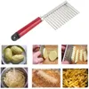 100 Stück Pommes-Frites-Obst-Werkzeugschneider, Kartoffelteig, Wellen, Crinkle-Schneider, Slicer, Schnittschneider, Küche, Gemüse, Karotte, Chip-Klinge