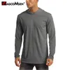 Magcomsen Summer Koszulka z kapturem Mężczyźni Pływanie T Shirt Surfing Rash Rash Guard Z Długim Rękawem Ochrona przed słońcem UV UV50 Szybkie suche koszulki 210726