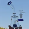 color Dab rig vaso de vidrio bong tubería de agua gruesa 14 mm junta recicladora de vidrio bong con tubo de quemador de aceite de vidrio de 14 mm