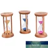 3 min Glasswood Sand Clock Frame Sandglas Hourglass för levande klassrum Handgjorda hem kökstimer