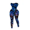 Trendy Chic Tie Dye Summer Dames Jumpsuits Romper Bodycon Playsuit Hoge Taille Skinny Classic Potlood Broek 210525