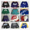 Top 2021 Team Basketball Short Just Don Sport Shorts Hip Pop Pant With Pocket Zipper Sweatpants Blue White Black Red Pink Mens Stitched Baseball Size S-XXL