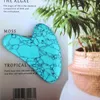 Blu Howlite Gua Sha Strumento per la cura del viso Massaggio con pietre naturali Collo Lifting facciale Rassodante Raschietto Massaggiatore Trucco sanitario