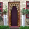 新しい2個/セット3Dクリエイティブアラビア風のドアのステッカー壁紙寝室のリビングルーム廊下の壁のステッカーホームドアの装飾
