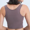 Lu Lu Lemens Yoga Tank Tops träning Fitness Sports BH Inbyggda kuddar Sexig Vest Breattable Gym Top Soft Slim Fit Casual T-shirt Simple Yoga Clothes