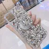 Bling Crystal Diamonds Rhingestone 3d Cas de pierres Couverture de cas de téléphone pour iPhone 15 14 14Plus 13 12 11 Pro MAX COUVERTURE