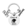 Classe argento oro rosa del 2021 Portachiavi laureato Scuola Studente universitario Regalo Portachiavi in acciaio inossidabile con catena di gioielli di scorrimento G31902