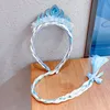 Ice/Snow Wig Braids Children's Crown Princess Headbands Queen Snowflake Hairs Clip For Lovely Girls Kids Hair Accessories 0391