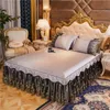 Bedding Sets Summer Ice Silk Bed Skirt Three-Piece Set Of Sleeping Mat Girl Princess Lace