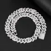 D&Z 14mm Heavy Miami Baguette Zircon Iced Out Cuban Link Necklace AAA CZ Prong Setting Necklaces Hip Hop Jewelry X0509