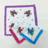 Ladies Handkerchief Colours Crescent Printed Cotton Floral Hankie Flower Embroidered Handkerchief Colorful Pocket Towels T2I51788