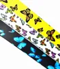 Djurmonark Butterfly Keychains Lanyard Kreditkort ID Hållare Väska Student Kvinnor Travel Card Cover Badge Nyckelring