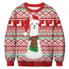 Unisex Men Women 2021 Ugly Christmas Sweater Santa Elf Funny Christmas Fake Hair Jumper Autumn Winter Tops Clothing Wholesale Y1118