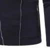 Missky inverno homens elegantes cor sólida dobro oblíquo zipper casual jaqueta magro exclusivo engrossar casaco quente x0621