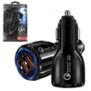 QC3.0 5V 3.1A Dual 2 USB Port Fast Car Charger CE FCC ROHS Certified Cigarette Lighter Quick Charging For iPhone Samsung Huawei Tablet With Package