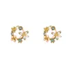 Boucles d'oreilles fleurs simples tempérament de luxe pour femmes pétales frais et polyvalents gouttes personnalisées bijoux de Banquet élégants