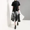 Nuovo stile coreano donna estate pittura nera abito lungo camicia fascia stampata plus size midi abito casual vintage da donna 5128 210322