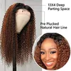 Encaracolado cabelo humano peruca mel loira ombre 13x4 cor marrom brasileira cor marrom onda profunda hd real destaque bob lace dianteira perucas diante