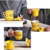 Becher chinesischer keramischer Filter-Tee-Becher, Kaffee-Camping-Getränke-Weiß-Porzellan-Tasse, Kaffee-Milch-Becher-Nachmittagsbecher