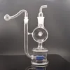 Tuyaux d'eau uniques de brûleur à mazout de 7,5 pouces avec moulin à vent Perc 10 mm d'épaisseur mâle en verre Pyrex Tuyau de brûleur à mazout Tube en silicone pour fumer