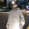 Oversized Reflective Pullover Jacket Men Spring Hooded Loose Outerwear Fashion Street Coat Windbreaker Clothing Male Plus Size Men's Jackets