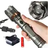 380000LM Tacital LED Torch Torch Cree XML T6 LED Torcia elettrica ricaricabile a 5 modalità Torcia ad alta potenza + 18650 Batteria + Caricabatterie Accar 700 S2