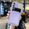 Skin Feel Card Wallet Phone Cases For iPhone 14 13 11 12 Pro Max Mini Cover XR X XS 7 8 Plus SE 2 Lens Protection Bag Funda