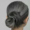 Wholesale Greyhair wit波の周りのPonytailのヘアピースシルバーグレーの髪のポニーテールのための柔らかくて自然な1pcs