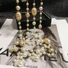 maglione coreano a doppio strato collana di perle a catena lunga ciondolo gioielli per le donne festa