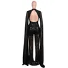 Kvinnors jumpsuits Rompers Plus Size Womens Cloak Sequined Clubwear Party Casual Skinny Charms Apricots Black Red Jumpsuit B3163