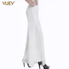 YUEY 2020 Neue Stil Frauen Chiffon Hosen XS bis 4XL Pantskirt Schlitz Gerade-Bein Hosen Große Größe Boutique frauen Lose Hosen Q0801