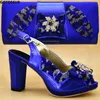 Latest Design African Women Wedding Shoe And Bag Decorated With Rhinestone Matching Italian Set High Heels Pumps Dress Shoes