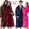 Kvinnors Sleepwear Winter Flannel Par Kvinnor Cardigan Pyjamas Män Robe Badrock Kvinna Kläder Nightgown Ladies Homewear Long