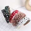 10PCS 30CM Polka Dots Prints Fabric Covered Womens Headbands Girls Plastic Hair Hoops