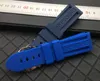 22mm 24mm Bright Blue Nature Soft Rubber Silicone Whatchband Watch Band Fit per Panerai Strap Belt Needle Buckle per Pam111 Belt H0915