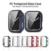 Tempered Glass Case for Apple Watch Series 7 41mm 45mm 44mm 42mm 40mm 38mm Screen Protector Frame Bumper Covers iWatch 6 5 Full Cover Cases