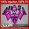 Molde de injeção de OEM para Kawasaki Ninja ZX 6R 6 R 600 CC ZX600 ZX-6R 2003 2004 Bodywork 8no.121 ZX636 ZX 636 600cc 03-04 Corpo ZX600C ZX-636 ZX6R 03 04 Kit de justo lustroso rosa