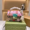 Одиночная плечевая сумка для посылки женская писем печатает crossbody задняя пакет квадратная блокировка сумки классические золотые цепные клапаны пакеты светло-золотой аппарат