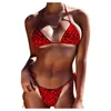 Costumi da bagno da donna Bikini S-5XL 2021 Set di stampa leopardata di grandi dimensioni Costumi da bagno per donna Plus Costume da bagno Zafull