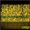 Christmas Decorations Festive Party Supplies Home & Gardenstring Usb Curtain Light 300 Led Bulbs 8 Modes Remote Control Pendant Modeling Lamp