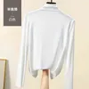 秋の韓国綿Tシャツの女性タートルネックヴィンテージ長袖オフィスレディーTシャツ茶色のスリム女性シャツミュージャーカミゼタス220207