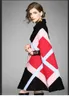 Novo 2020 Moda Women Winter Jacket Padrão geométrico Batwing Sleeve Wood Ponchos Cape Casat Wool Blends Outerwear4518035