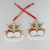 Cartoon Santa Claus Elk Snowman Family Party Decoration Christmas Tree Ornament Gift for 2021 Xmas Doorplate Pendant 71008A