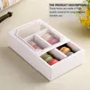 Envoltura de regalo 10 unids Caja de embalaje de papel con ventana transparente Pantalla de cajón delicado blanco Galleta de boda Pastel de caramelo Cajas de macarronesRegalo